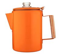 COLETTI Bozeman Orange Percolator Coffee Pot - Camping Coffee Makers - Camping’s Favorite Percolator - NO Aluminum or Plastic [9 cup, Orange Clay]