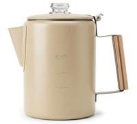 COLETTI Bozeman Tan Percolator Coffee Pot - Camping Coffee Makers - Camping’s Favorite Percolator - NO Aluminum or Plastic [9 cup, TAN]