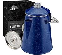 COLETTI Classic Coffee Percolator - Cowboy Coffee Pot, Stovetop Coffee Maker - For Campsite Brewmasters Everywhere [Blue Enamel, 12 Cup]