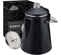 COLETTI Classic Coffee Percolator - Cowboy Coffee Pot, Stovetop Coffee Maker - For Campsite Brewmasters Everywhere [Black Enamel, 12 Cup]