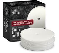 COLETTI Classic Percolator Coffee Filters 3.33in - 100 Disc Coffee Filters For Percolators - Premium (White - Paper, 3.33”)