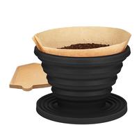 COLETTI Sierra Pour Over Coffee Dripper - Collapsible Pour Over Coffee Dripper - Includes Pack of Paper Filters [Black, Pack of 1]