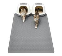 Colewin Large Cat Litter Mat 39x27 Inch XL, Waterproof Litter Box Mat with Raised Edges & Textured Surface, Rubber Litter Catcher Mat Washable, Easy Clean Kitty Litter Mat for Multiple Cats