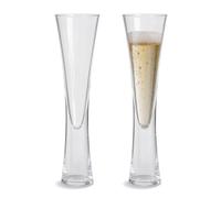 Colexy 2 Champagne Flutes, Slender Waist Champagne Flutes, 150ml, Handblown, Clear Crystal Glass, Suitable for Weddings, Birthday Parties, Get-Togethers or Birthday Gifts, Housewarming Gifts