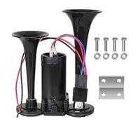 Colexy Air Horn 12V, 150DB Super Loud Sound Dual Trumpet Universal Car Air Horn with Compressor for Cars, Trucks, Motorcycles, Boats, Trains and More (Black)