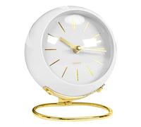 Colexy Alarm Clock Bedside Silent Tick, Quartz Bedside Battery Clock, Quiet Clock Non Ticking, White Alarm Clock with Night Light for Bedrooms, Table, Desk, Shelf, Office, Without Battery
