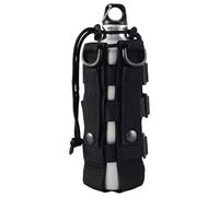 Colexy Backpack Water Bottle Holder,Tactical Water Bottle Holder,Nylon Kettle Bag,Adjustable Webbing Bags with Drawstring for Hiking Cycling Camping Travel Sports (Black)