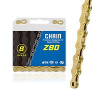 Colexy Bike Chain,6/7/8 Speed Bicycle Chain Gold, Unisex, 1/2 x 3/32 Inch, 116 Links,Anti Rust Steel High Strength Bike Derailleur Chain,compatible with BMX, MTB and Mountain Bike