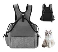 Colexy Dog Cat Carrier Backpack, Breathable Pet Backpack, Adjustable Dog Front Carrier, Pet Travel Bag for Small Medium Pets, Portable Breathable Pets Rucksack for Travel Hiking Outdoor (L, Grey)