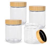 Colexy Glass Jars with Lids 4 Pack Overnight Oats Jars Mason Jar 480ml Meal Prep Jar with Screw Lids Reusable Meal Prep Boxes for Jam Salad Milkshake Oatmeal Yogurt Pudding Nut