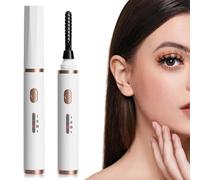 Colexy Heated Eyelash Curler, Electric Quick Heating Eye Lash Curler, USB Rechargeable Heated Eyelash Curlers, Long-Lasting Natural Eye Lash Curlers Tool with 3 Temperature Modes (White)
