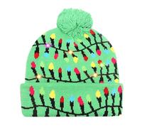 Colexy LED Christmas Hat LED Lights Knitted Hat Christmas Beanie Cap Warm Novelty Xmas Hats for Unisex Children Adults Xmas Party Winter Xmas Holiday Hats (UK, Alpha, One Size, E)