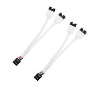 Colexy Motherboard USB 2.0 9pin Header 1 to 2 Extension Hub Splitter Adapter, 2 PCS USB 2.0 9 Pin Splitter White, USB Cable Splitter 1 to 2, Computer Motherboard USB Extension