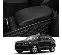 Coleya 2019-2023 2024 2025 XC40 Center Console Cover for Volvo XC40 (Core/Plus/Ultimate/Momentum/R-Design/Inscription), Waterproof&Comfy Lether Center Armrest Cover 2024 2025 XC40 Accessories (Black)