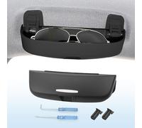Coleya Car Glasses Case Compatible with A*UDI A3 A4 A5 A6 Q3 Q5 Q7 Sunglasses Holder Glasses Box for A3 8V 8Y A4 B8 B9 A5 8T F5 A6 C7 C8 Q3 8U F3 Q5 8R FY Q7 (Black)