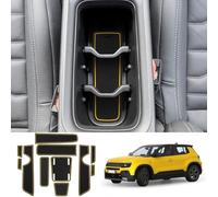 Coleya Non-slip Mats Compatible with Jeep Avenger 2023 2024, Rubber Mats for Center Console, Cup Holder, Door Seam, Armrests, Jeep Avenger Car Mat (Yellow)