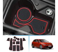 Coleya Non-slip Mats Compatible with VW Golf 8 2020-2024, Rubber Mats for Center Console, Cup Holder, Door Seam, Armrests, Golf 8 Accessories Car Mat (Red)