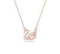 Swan necklace, Swan, Pink, Rose gold-tone plated