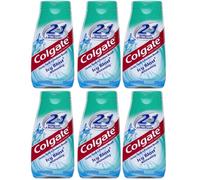 Colgate 2-in-1 Toothpaste & Mouthwash, Whitening Icy Blast, 4.6-Ounce Tubes (Pack of 6)