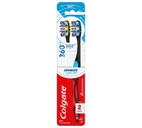 Colgate 360 Advanced Floss-Tip Soft Bristles Toothbrush for Adults 2 Pack