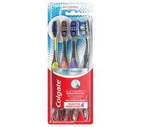 Colgate 360 Advanced Floss Tip Toothbrush Soft Toothbrush for Adults 4 Pack