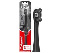 Colgate 360 Battery Powered Replacement Toothbrush Heads, Black, 2 Pack