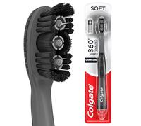 Colgate 360 Charcoal Sonic Powered Vibrating Toothbrush, Extra Soft Circular Bristle for Adults, Ideal for Gentle Cleaning, 1 Count