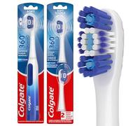 Colgate 360 Floss Tip Sonic Powered Battery Toothbrush, Pack of 2