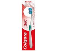Colgate 360 Max White One Medium Bristles Toothbrush, Pack of 1, with Polishing Cups and Whitening Bristles for a Whiter Smile