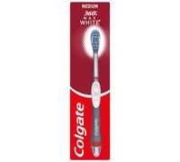 Colgate 360 Max White Sonic Power Medium Toothbrush - Whitening Toothbrush with Medium Bristles - Vibrating Polishing Bristles to Help Remove Surface Stains