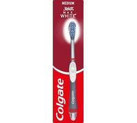 Colgate 360 Max White Sonic Power Medium Toothbrush - Whitening Toothbrush with Medium Bristles - Vibrating Polishing Bristles to Help Remove Surface Stains