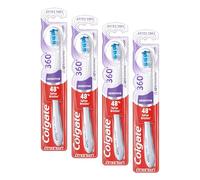 Colgate 360 Sensitive Extra Soft Manual Toothbrush - Extra Soft Toothbrush - Sensitive Toothbrush - 48% Softer bristles* - Ch nd Tongue Cleaner - Whole Mouth Freshness (Pack of 4)
