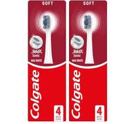 Colgate 360 Sonic Max White Battery Powered Toothbrush Refills - Slim Tip Bristles - Soft Battery Toothbrush (Pack of 2)