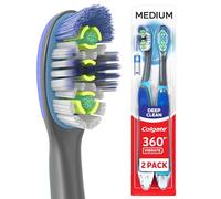 Colgate 360 Vibrate Deep Clean Battery Powered Electric Toothbrush with Medium Bristles, 2 Pack, Sonic Powered