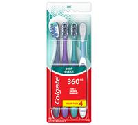Colgate 360 Whole Mouth Toothbrush Adult Soft Toothbrush With Tapered Bristles Features Tongue Cleaner and Ergonomic Handle Helps Whiten Teeth