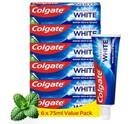 Colgate Advanced White Toothpaste, 6 x Multi Action Whitening Toothpastes with Cavity Protection Fluoride Formula for Whiter Teeth, Bulk/Value Set - 6