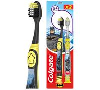 Colgate Batman or Wonderwoman 2pk Kids Toothbrush 6+ years - Soft high-density bristles gently clean and massage gums - bristles fit the shape of small teeth - comfortable rubber handle