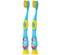 Colgate Bluey Toothbrush for Children with Suction Cup, Kids 2-5 Years Old, Extra Soft (Colors & Characters Very) - Pack of 6
