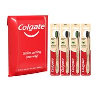 Colgate Charcoal Bamboo Toothbrushes Eco Friendly Natural Bamboo Handle Soft 4 Count