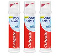 Colgate Cool Stripe Toothpaste Pump 100 ml - Pack of 3 - Fluoride Toothpaste for Cavity Protection, Strong Teeth, Fresh Breath - Easy Pump Dispenser - Daily Oral Care for Adults and Kids