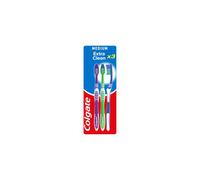 Colgate Extra Clean Medium Manual Toothbrush (Assorted) with a Cleaning Tip That Reaches and Cleans Back Teeth (Pack of 3)