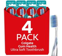 Colgate Gum Health Extra Soft Toothbrush for Sensitive Gums with Deep Cleaning Floss-Tip Bristles - 4 Count