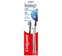Colgate Keep 360 Deep Clean Toothbrush Starter Pack | replaceable head toothbrush | reusable metal handle | 2 x soft toothbrush replacement heads
