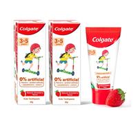 Colgate Kids Anticavity Toothpaste With 0% Artificial Substances, Sls Free For Cavity Protection (3-5 Years, 160G/80G X 2, Natural Strawberry Flavour)