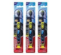 Colgate Kids Batman Manual Toothbrush for 5+ years, Pack of 3, Extra Soft Bristles with Tongue Cleaner,Multicolor