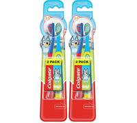Colgate Kids Bluey Toothbrush 3-5 Years, Children’s Toothbrush x2, Small Brush Head for Easy Access, Extra Soft Bristles for Gentle Cleaning, Rounded Handle for Comfortable Grip (Pack of 2)