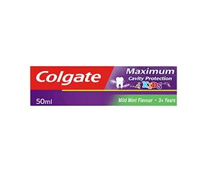 Colgate Kids Maximum Cavity Protection Mild Mint 50ml Toothpaste (Pack of 1) 3+ Years Strengthens Enamel Clinically Proven to Fight Tooth Decay