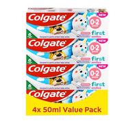 Colgate Kids Toothpaste Multipack 0-2 Years 4 x 50ml - gentle milk teeth toothpaste - contains dentist-recommended level of fluoride - 0% artificial colourants, flavours and sweeteners
