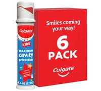 Colgate Kids Toothpaste Pump with Fluoride Anticavity & Cavity Protection Toothpaste For Ages 6+ Mild Bubble Fruit Flavor 4.4 Ounce 6 Pack