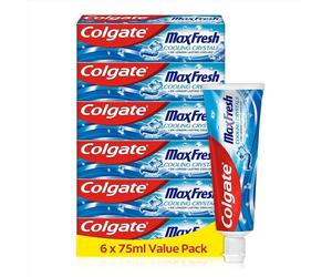 Colgate Max Fresh Cooling Crystals Toothpaste 6 x 75 ml - Cool Mint